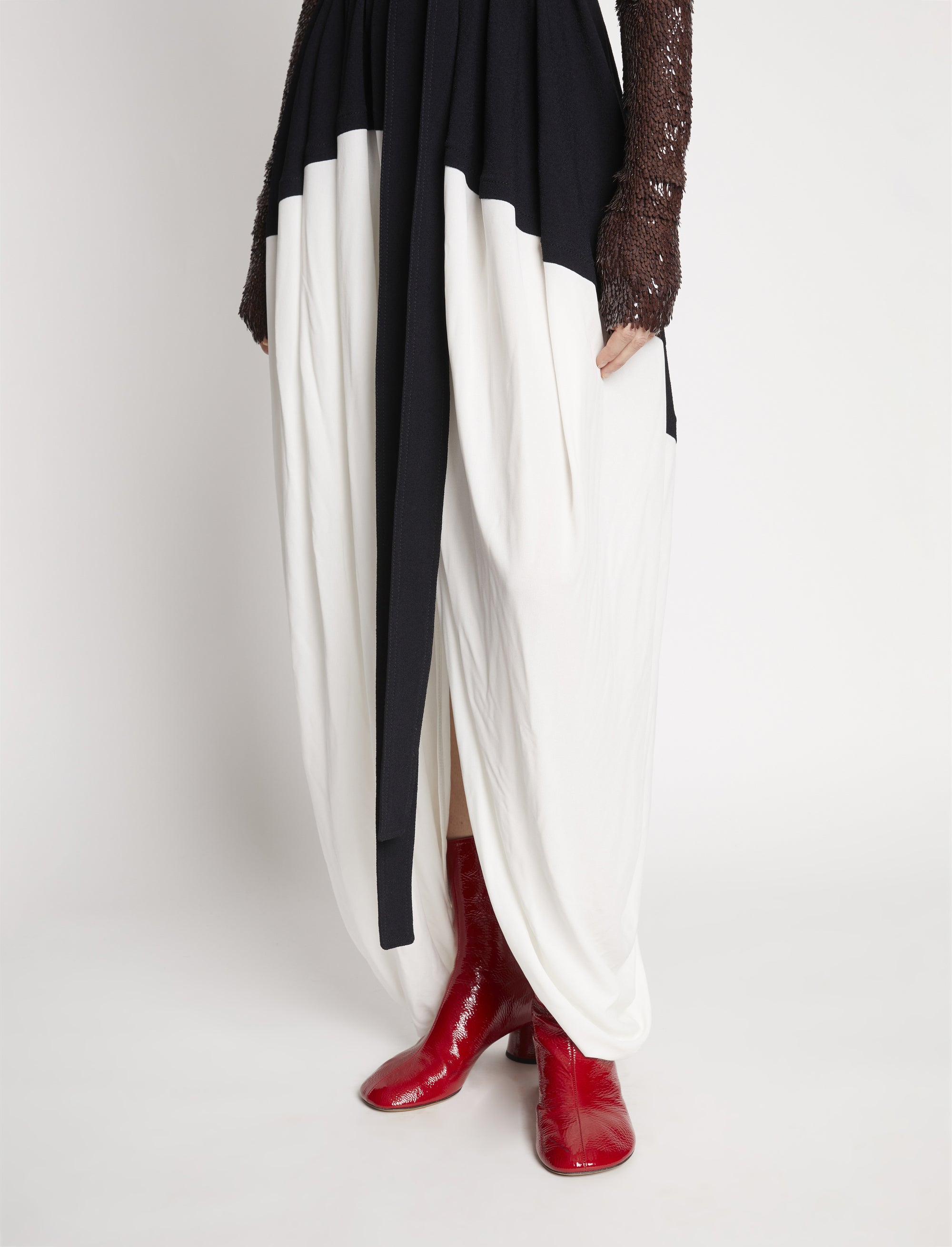 Jupe longue asymétrique - White Multicolor