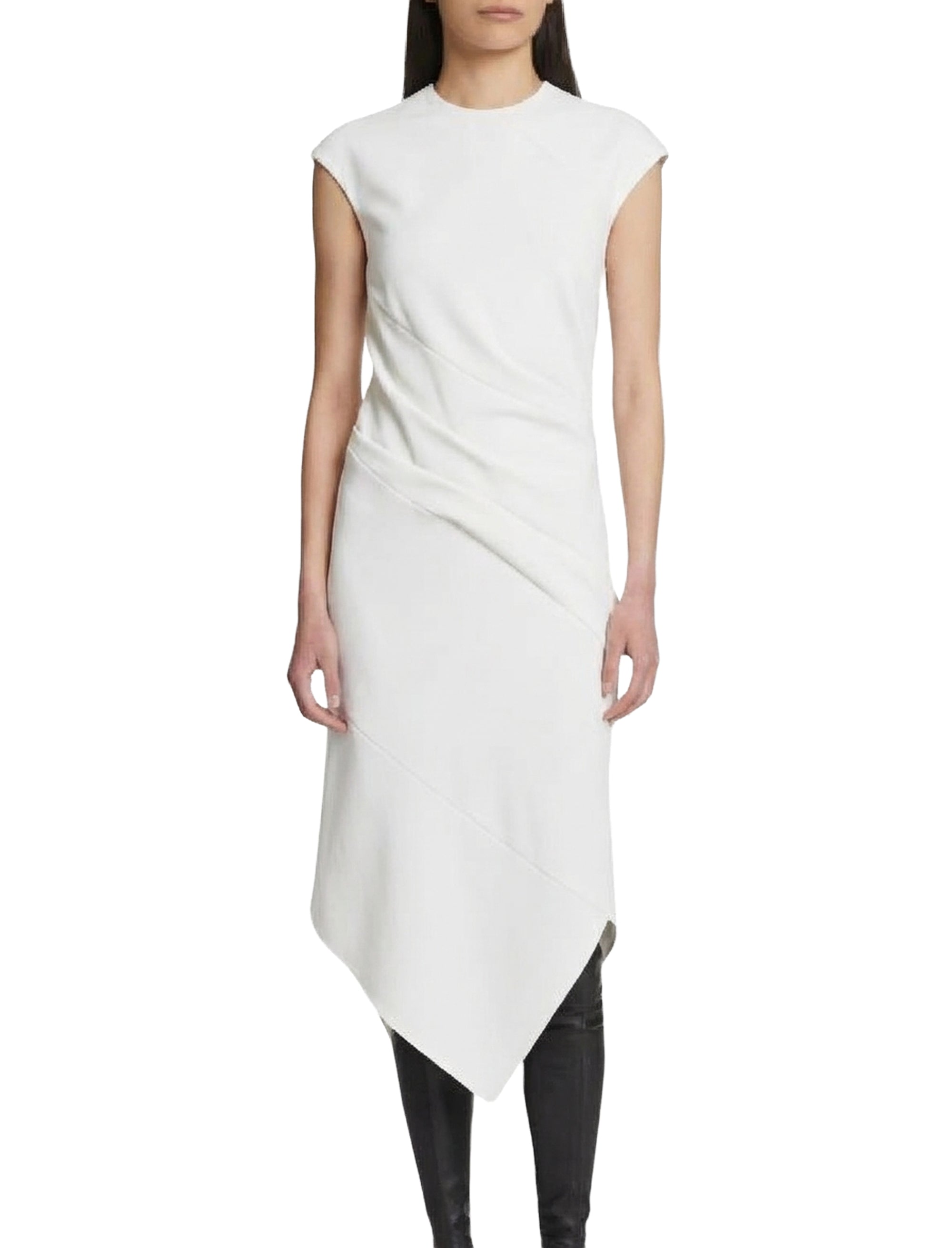 Robe spiralée en crêpe mate - White