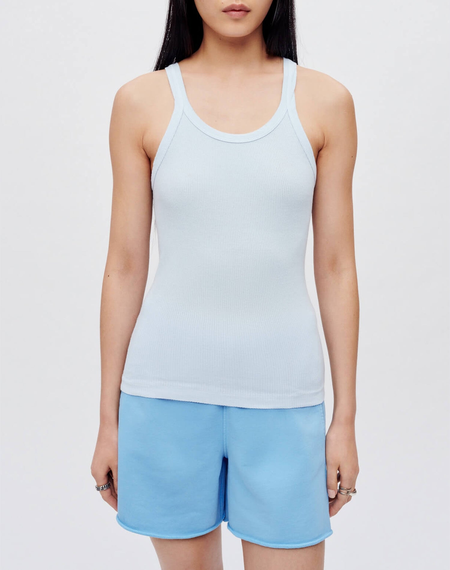 Hanes ribbed tank top - Baby Blue