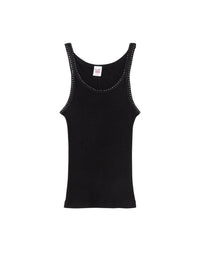Hanes Rib Tank - Black with Rhinestones
