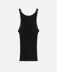 Hanes Rib Tank - Black with Rhinestones