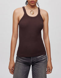 Hanes ribbed tank top - Cocoa