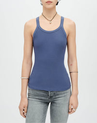Hanes ribbed tank top - Faded Blue