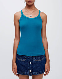 Hanes ribbed tank top - Teal