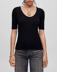 Hanes ribbed T-shirt - Black