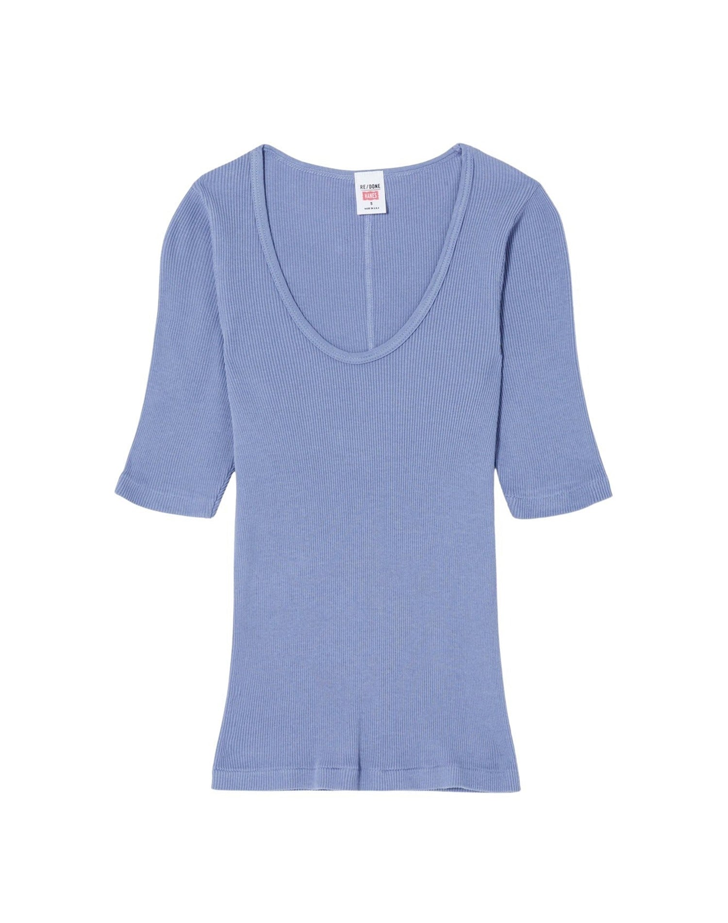 Hanes ribbed T-shirt - Celestial