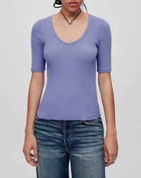 Hanes ribbed T-shirt - Celestial