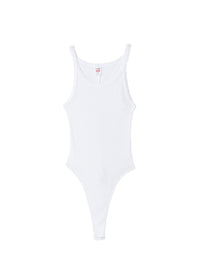 Ribbed tank bodysuit - Optic White