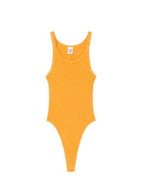 Ribbed tank bodysuit - Tangerine