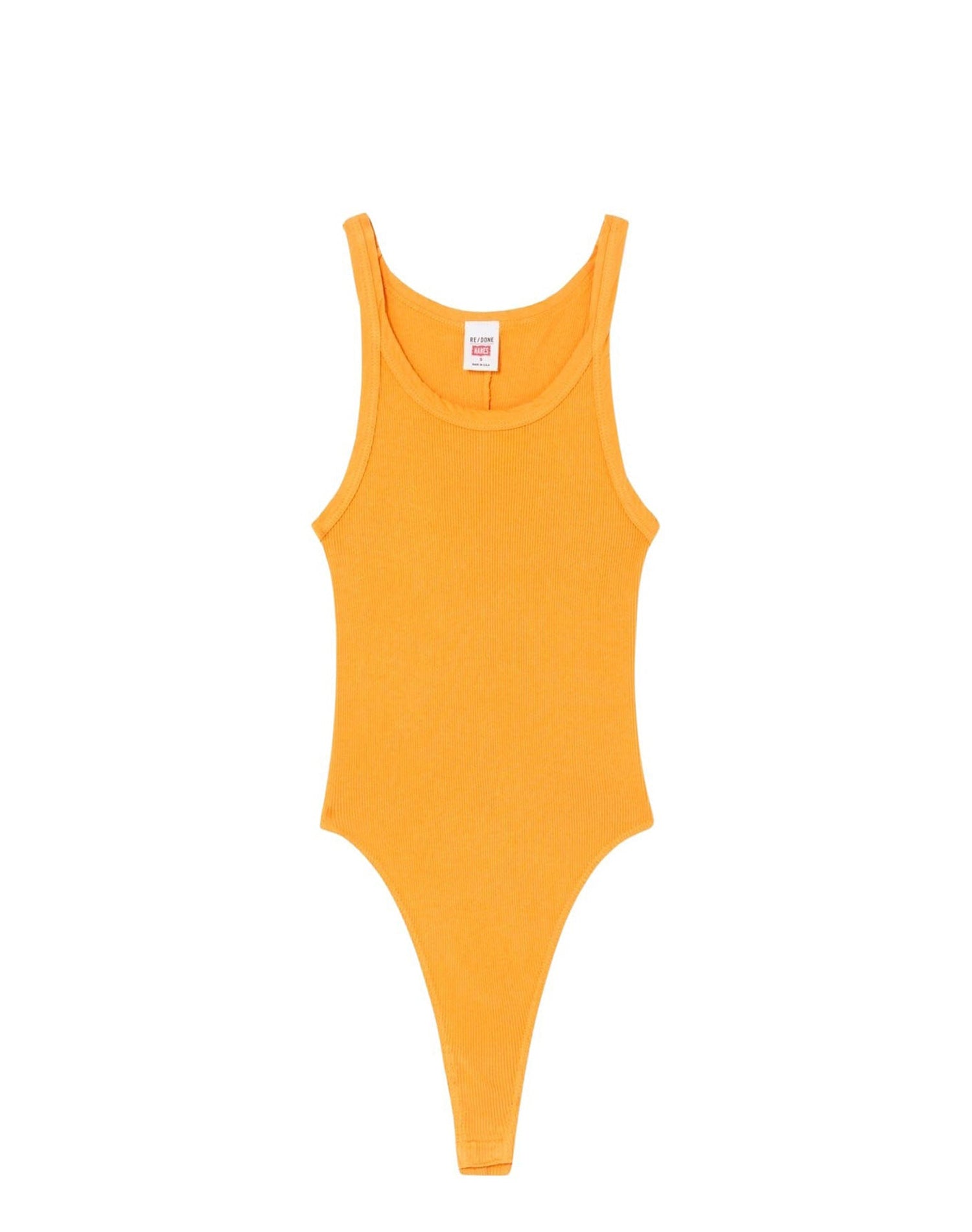 Ribbed tank bodysuit - Tangerine