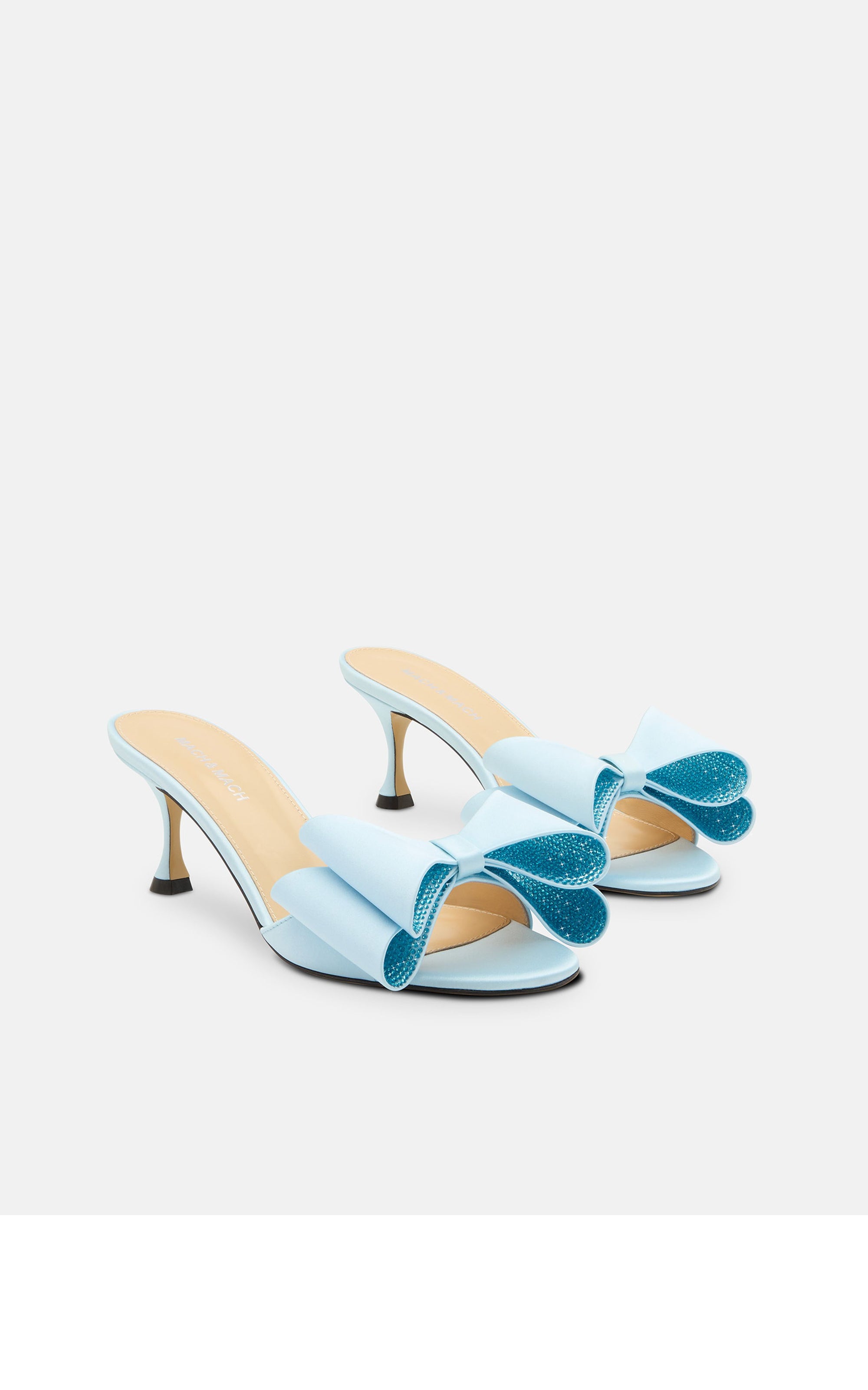 Le Cadeau 65 silk mules - Sky Blue