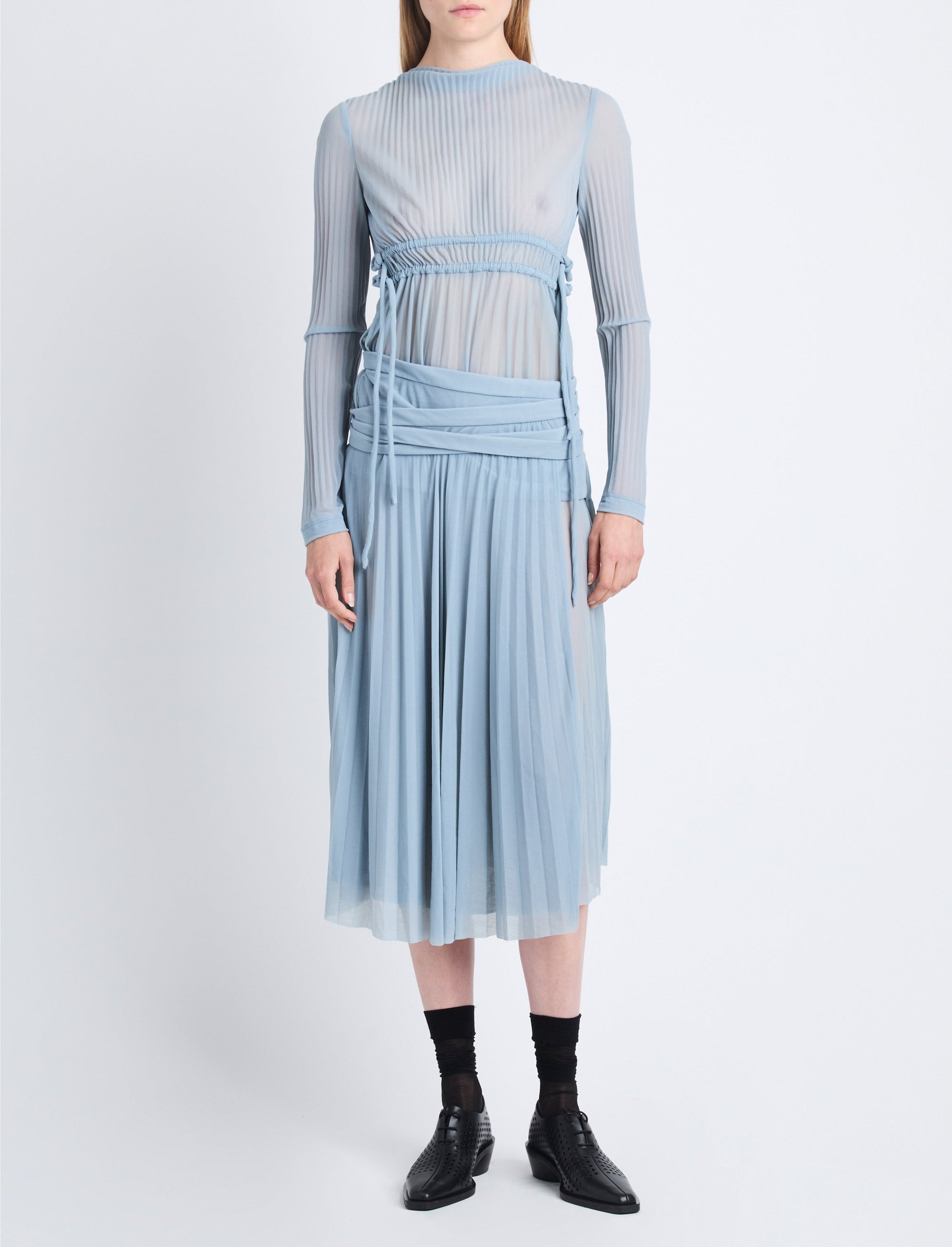 Robe midi Riley plissée - Steel