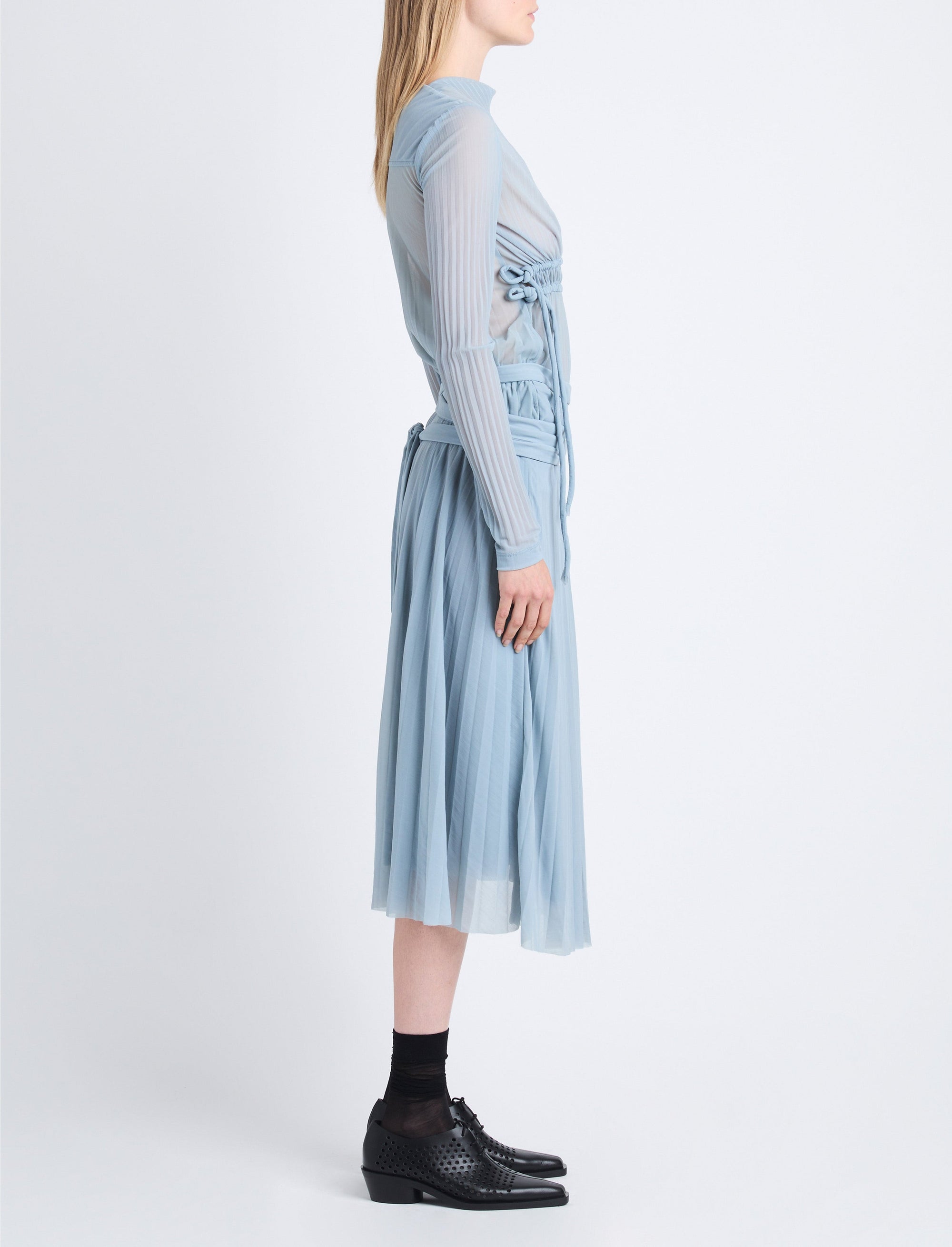 Robe midi Riley plissée - Steel