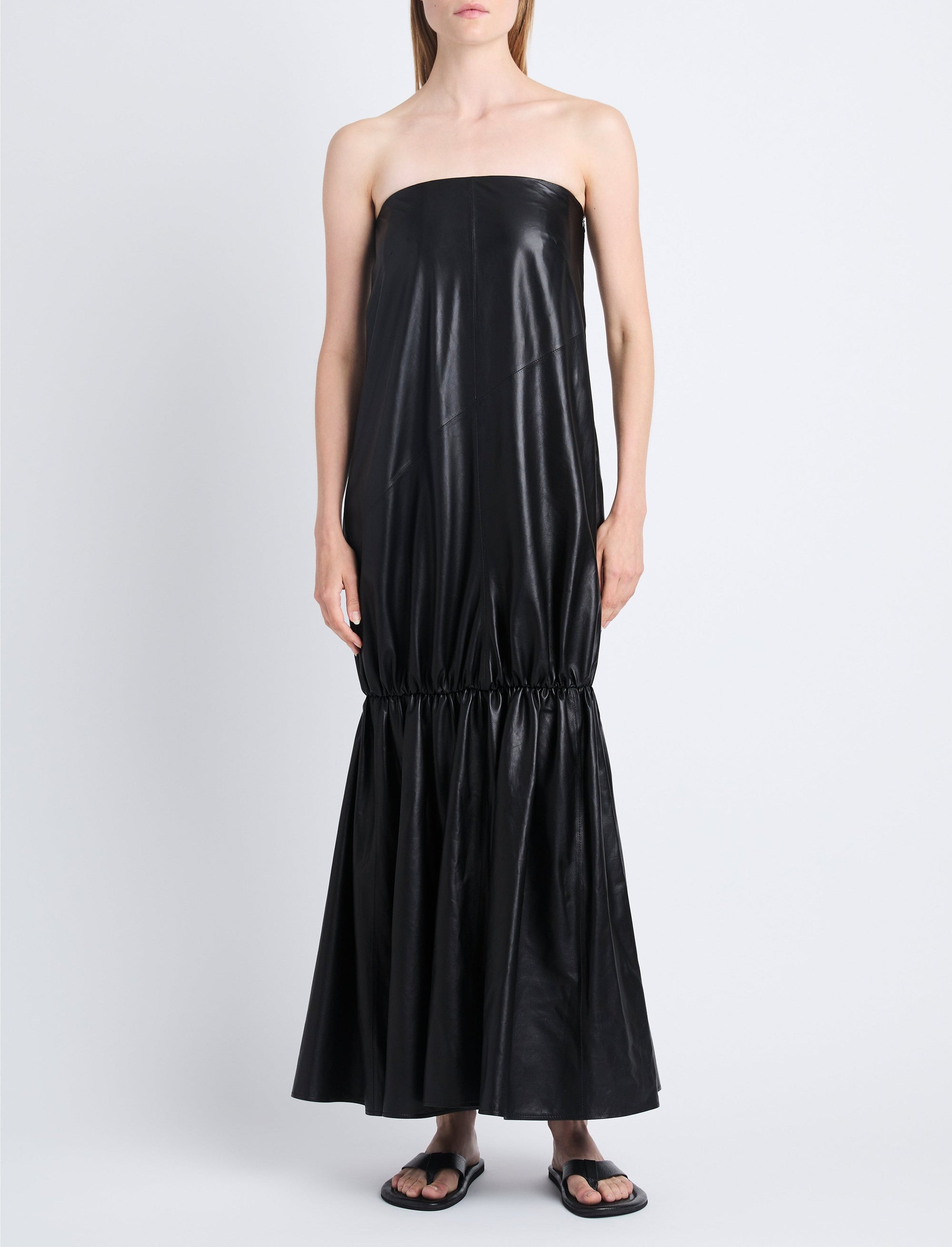 Robe Margot en cuir - Black