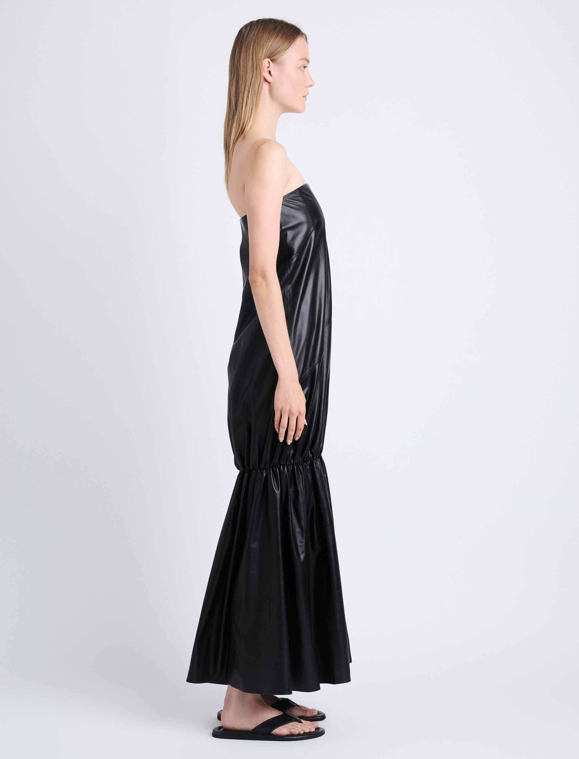 Robe Margot en cuir - Black