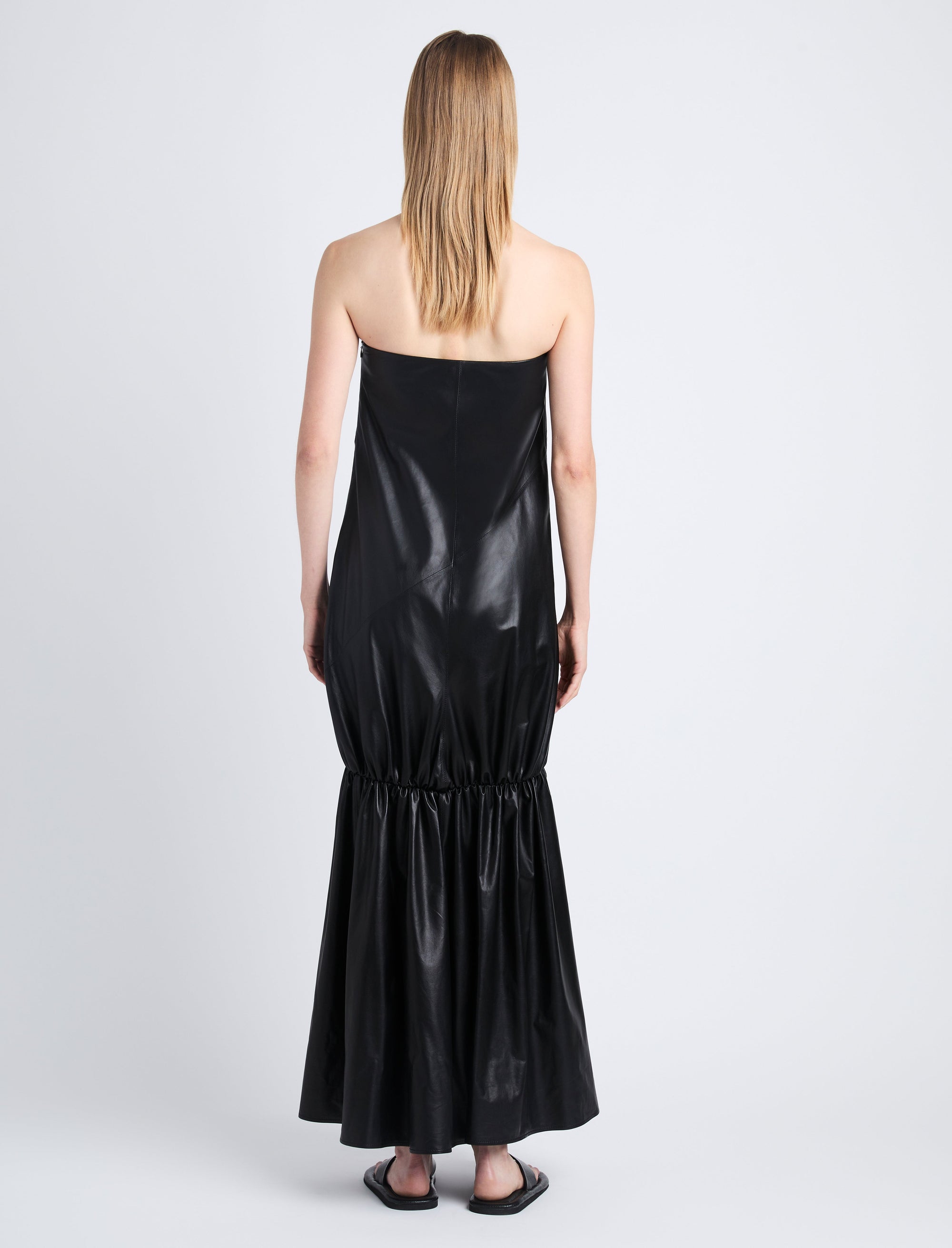 Robe Margot en cuir - Black