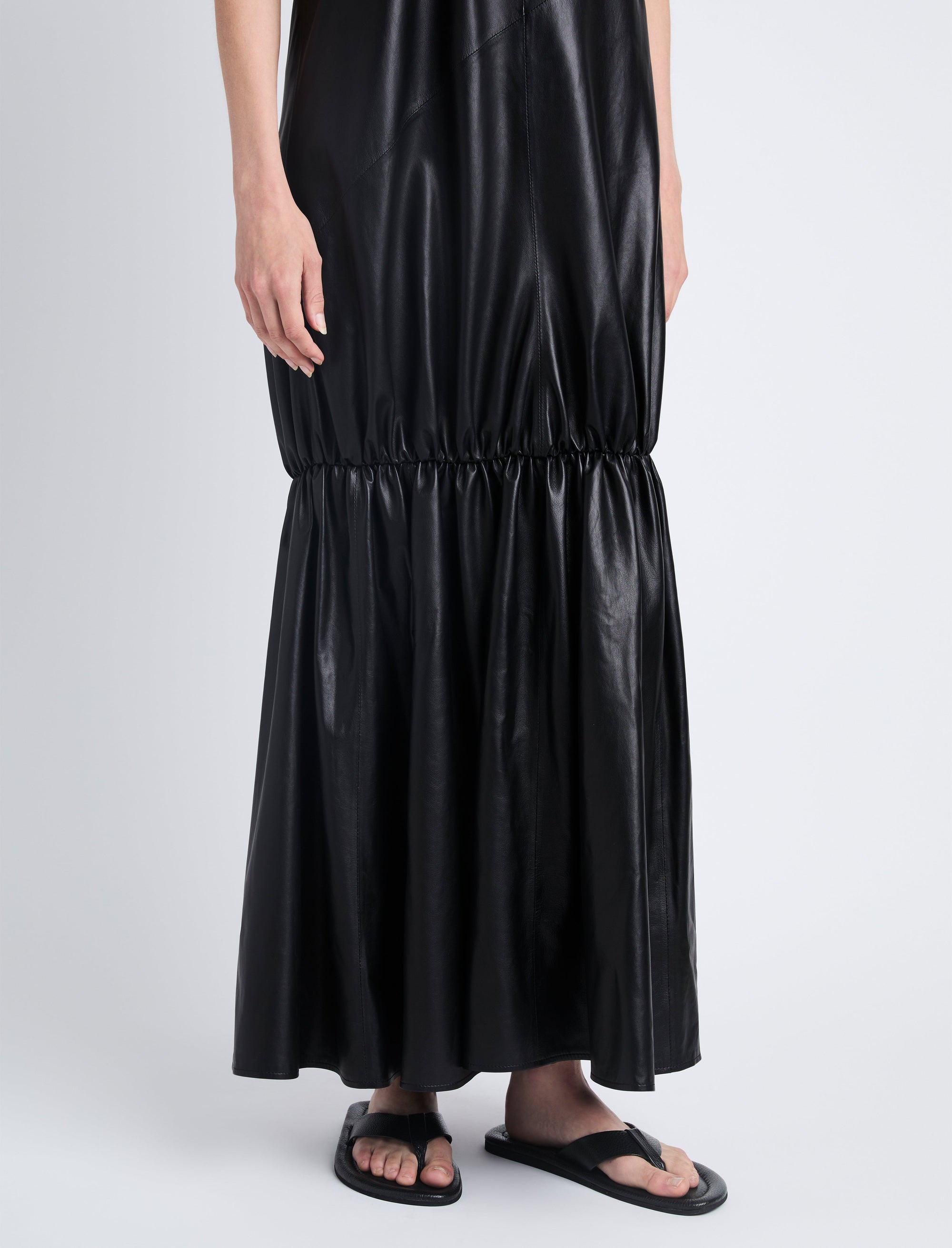 Robe Margot en cuir - Black