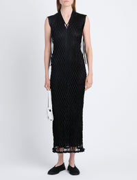 Robe longue Tauba en crochet - Black