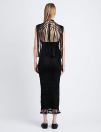 Robe longue Tauba en crochet - Black