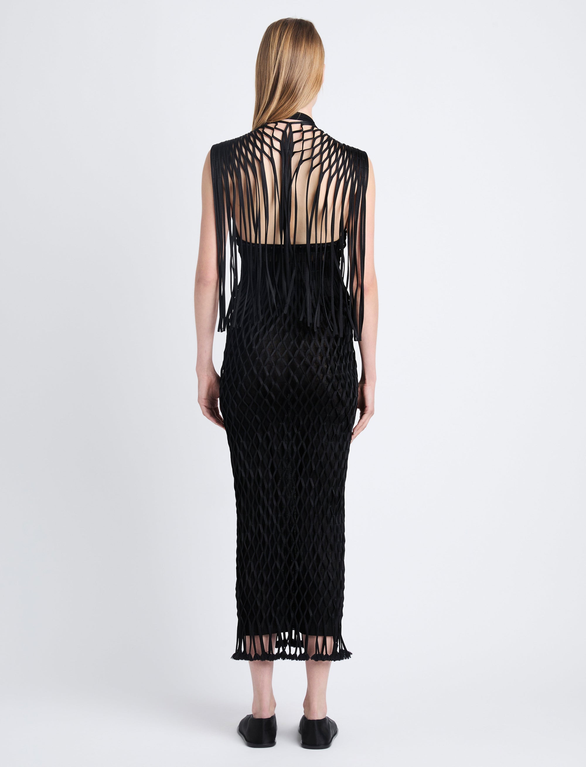 Robe longue Tauba en crochet - Black