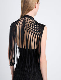 Robe longue Tauba en crochet - Black