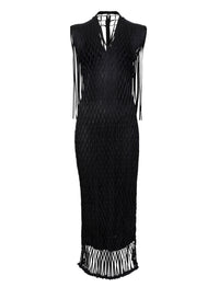 Robe longue Tauba en crochet - Black