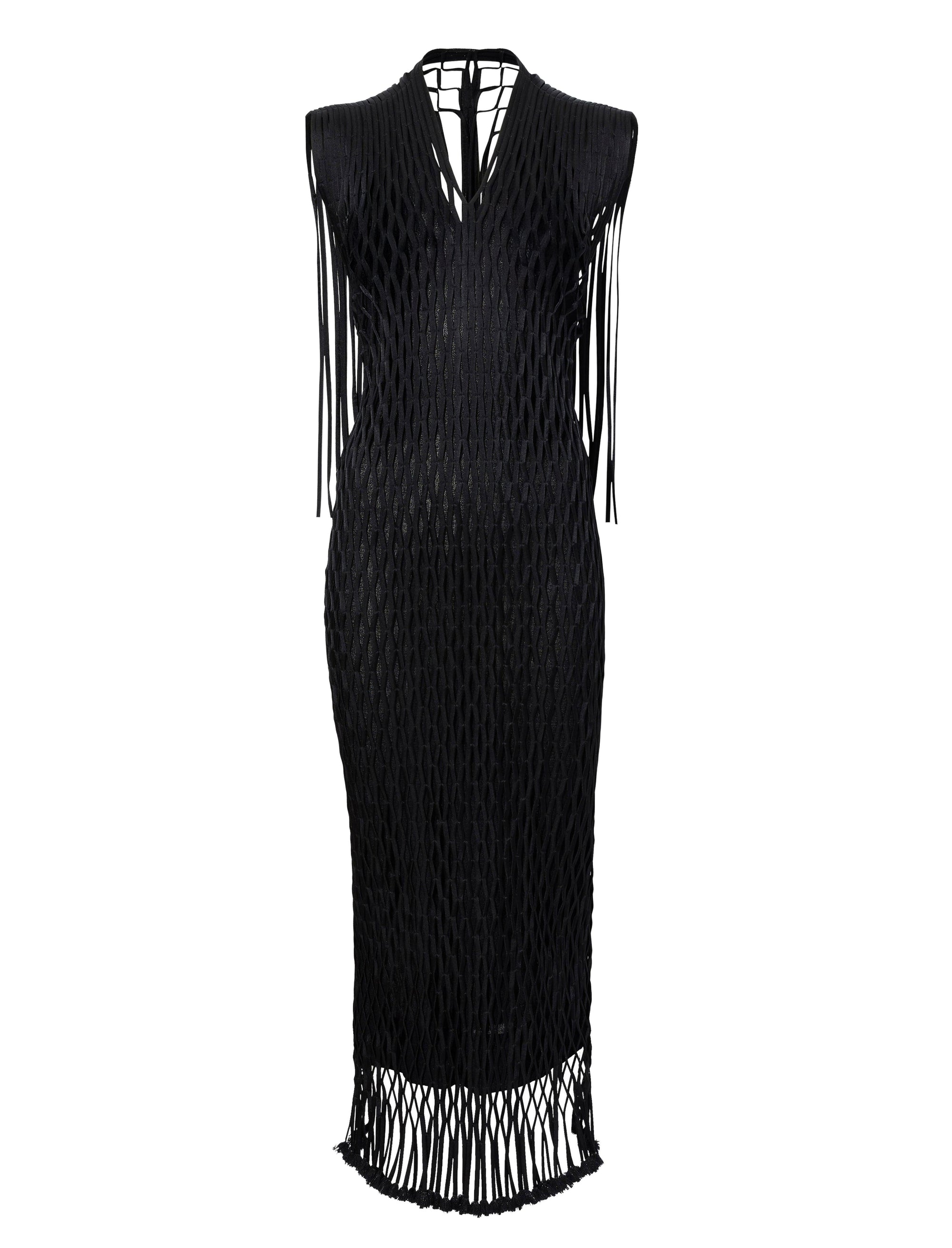 Robe longue Tauba en crochet - Black
