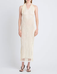 Robe midi Zora en crochet - Ivory