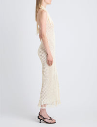 Robe midi Zora en crochet - Ivory