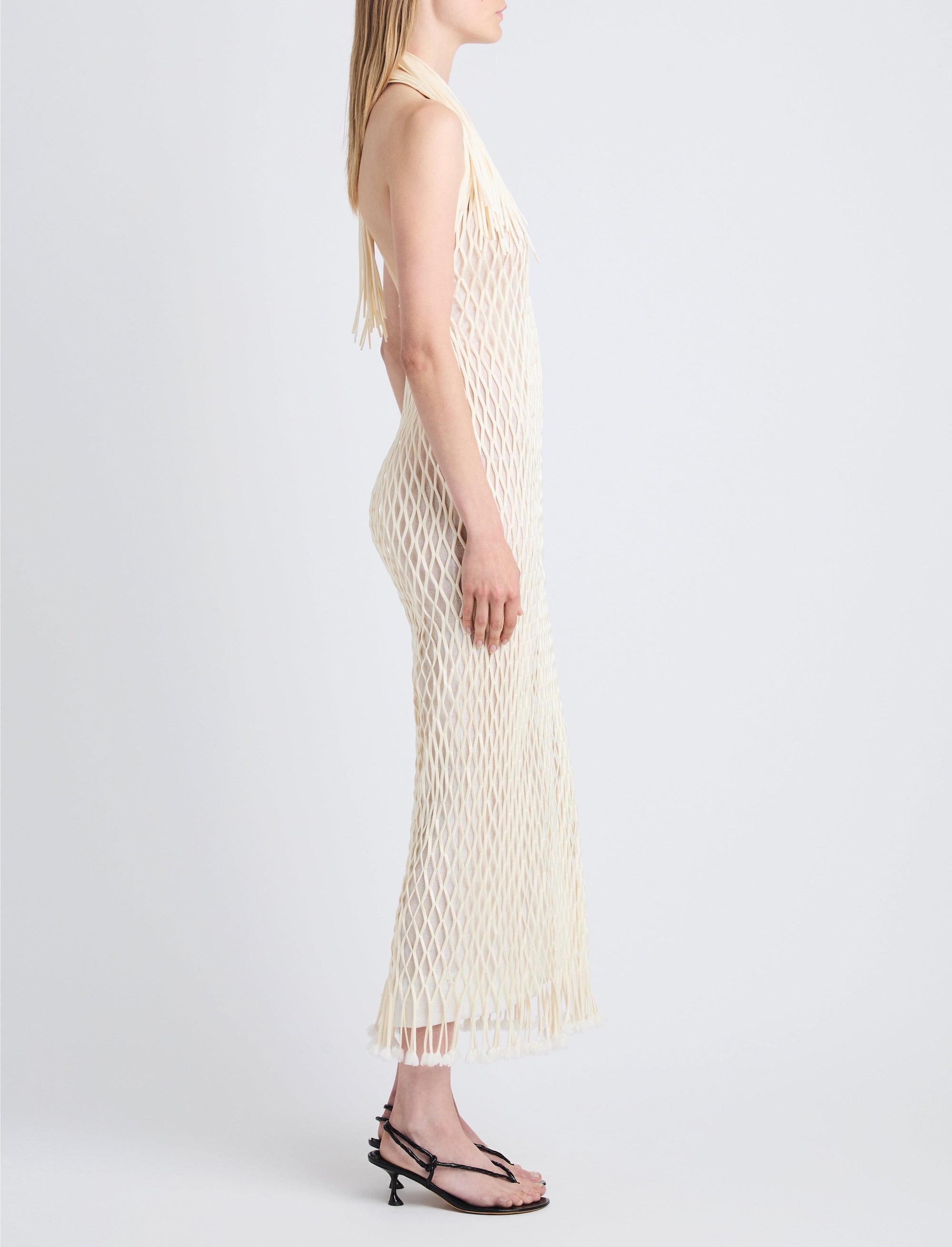 Robe midi Zora en crochet - Ivory