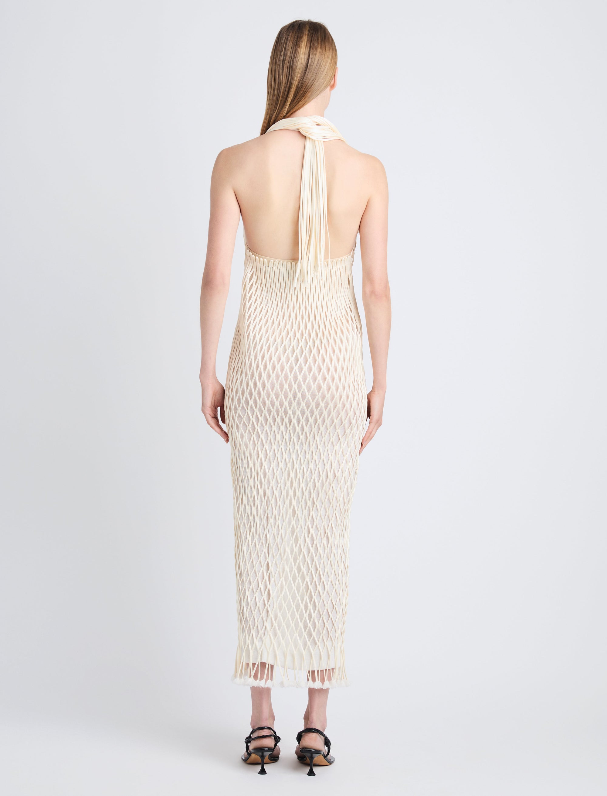 Robe midi Zora en crochet - Ivory