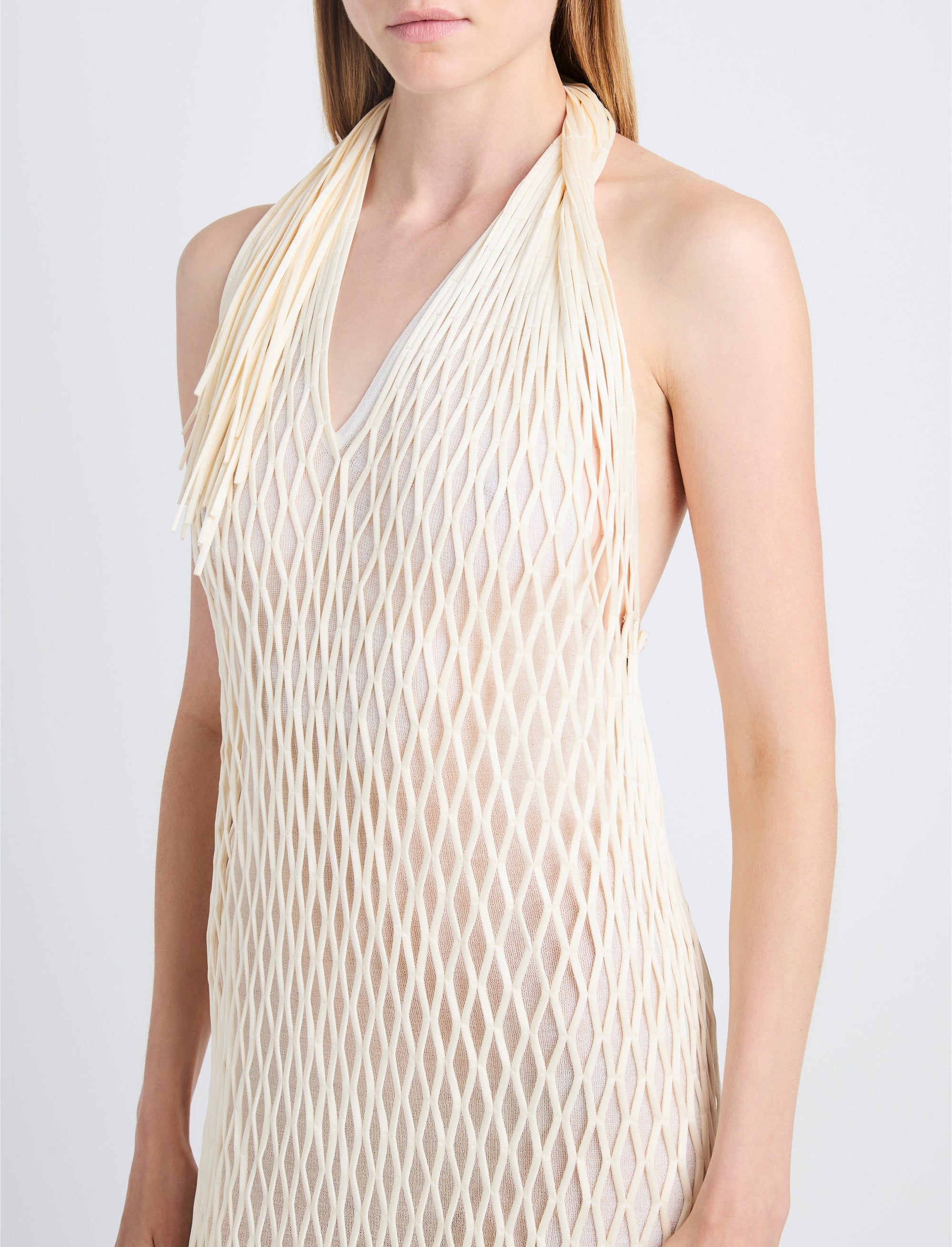 Robe midi Zora en crochet - Ivory