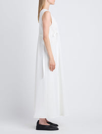 Robe longue Lorna à col V - Off White