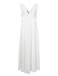 Robe longue Lorna à col V - Off White