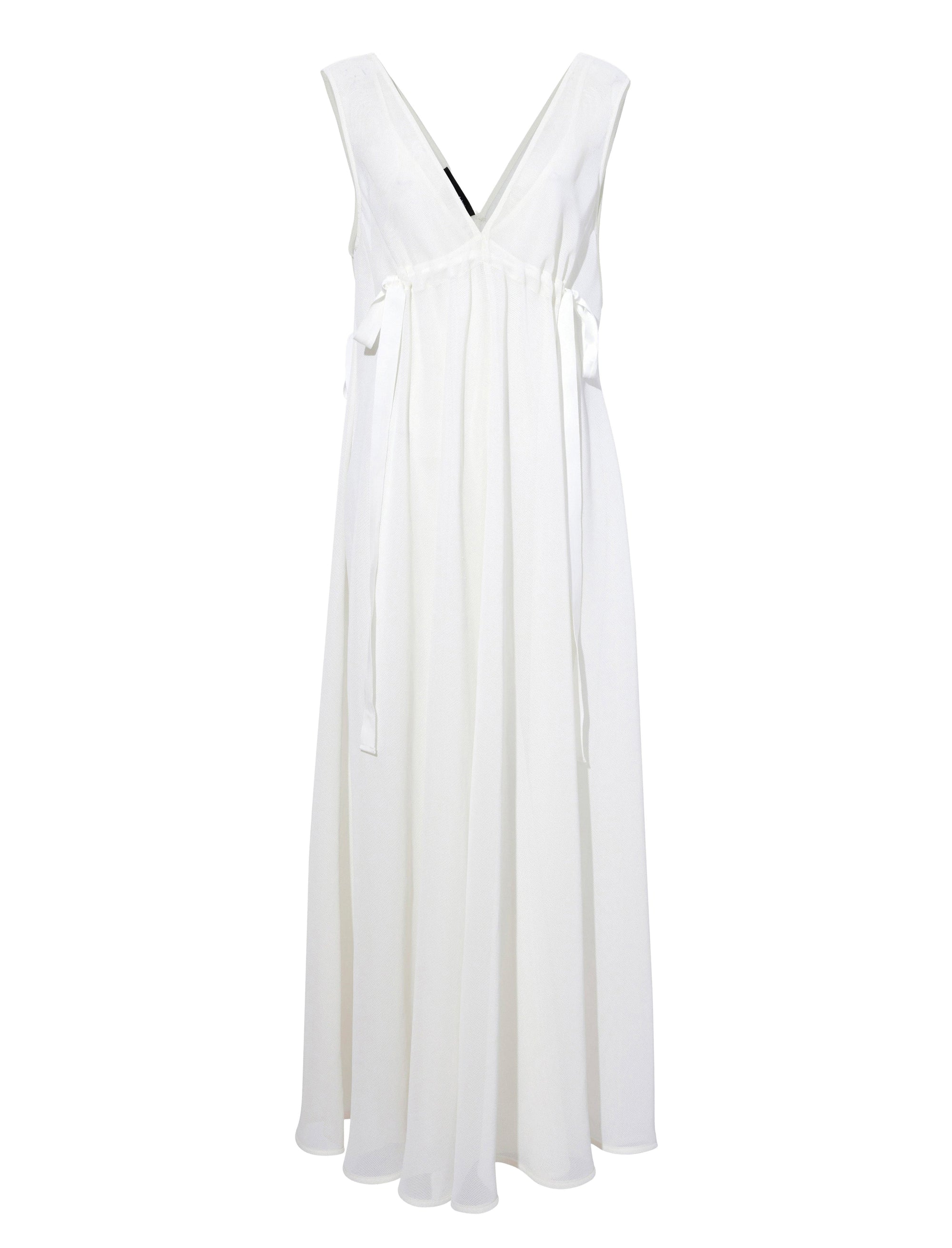 Robe longue Lorna à col V - Off White