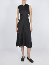 Robe midi Ella col V - Black