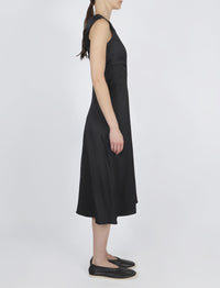 Robe midi Ella col V - Black