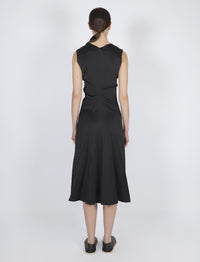 Robe midi Ella col V - Black