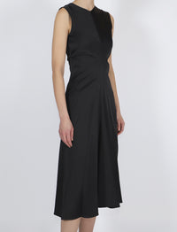 Robe midi Ella col V - Black