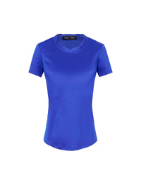 T-shirt cintré en satin - Cobalt