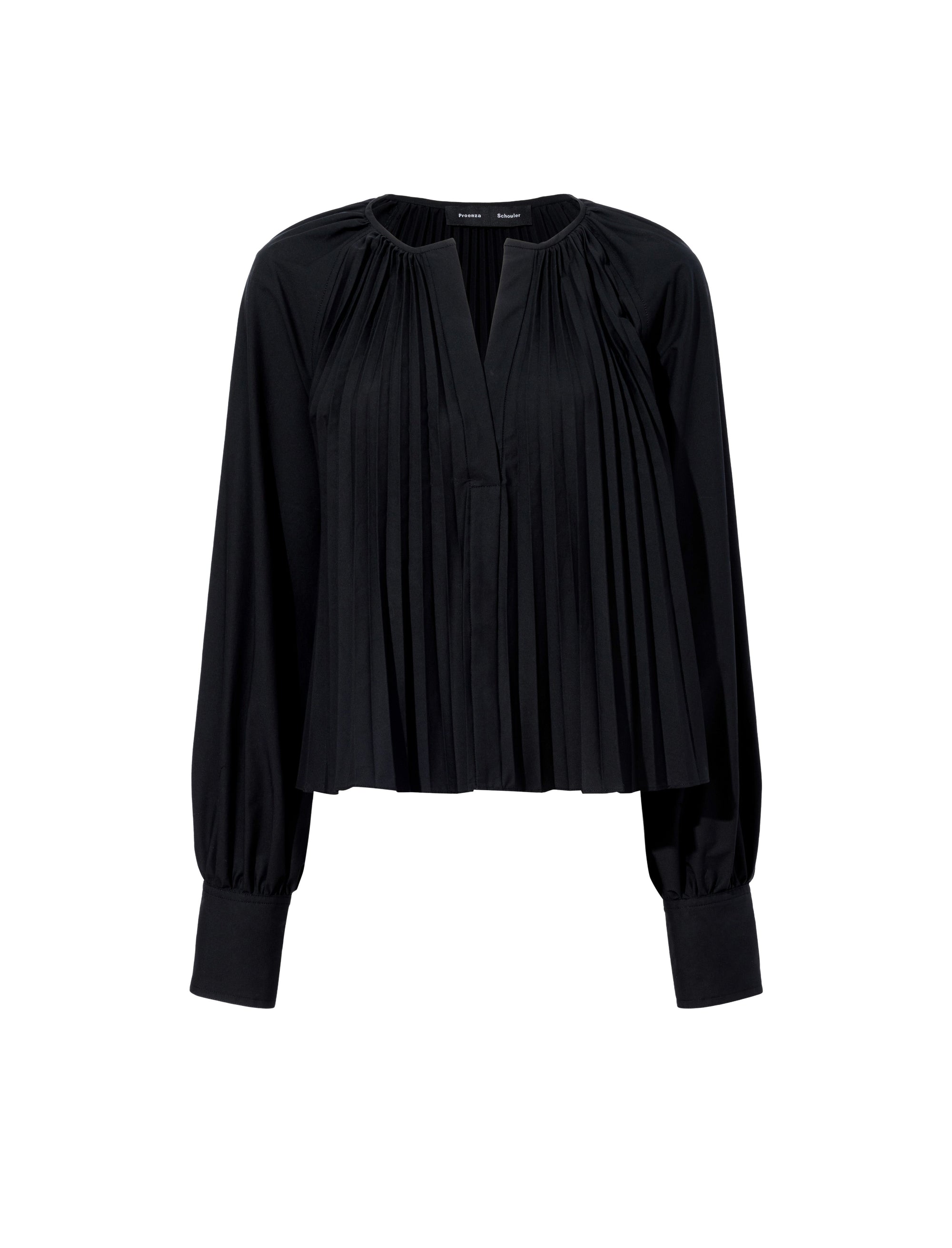 Blouse à manches longues plissée - Black