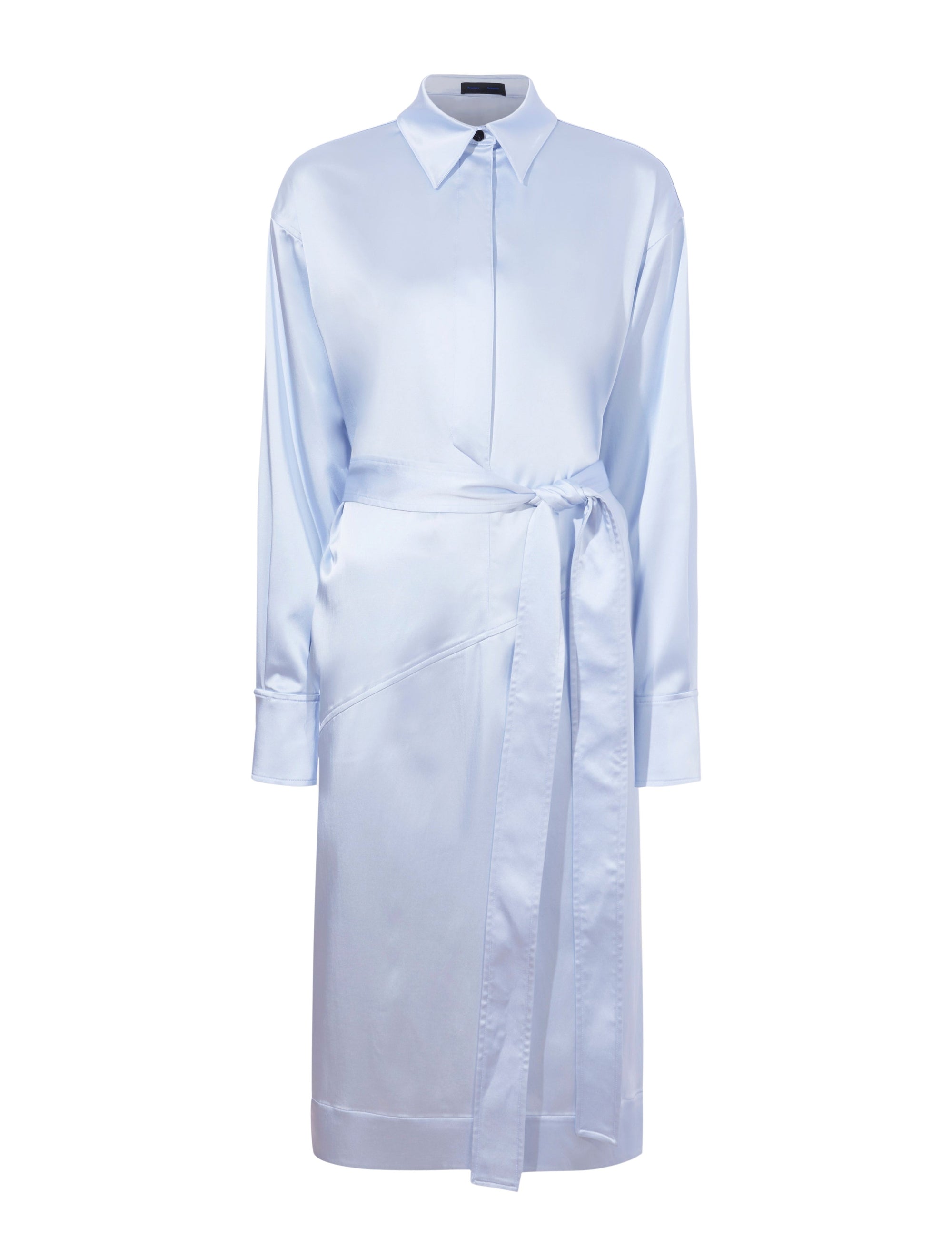 Robe chemise Andy en satin - Baby Blue