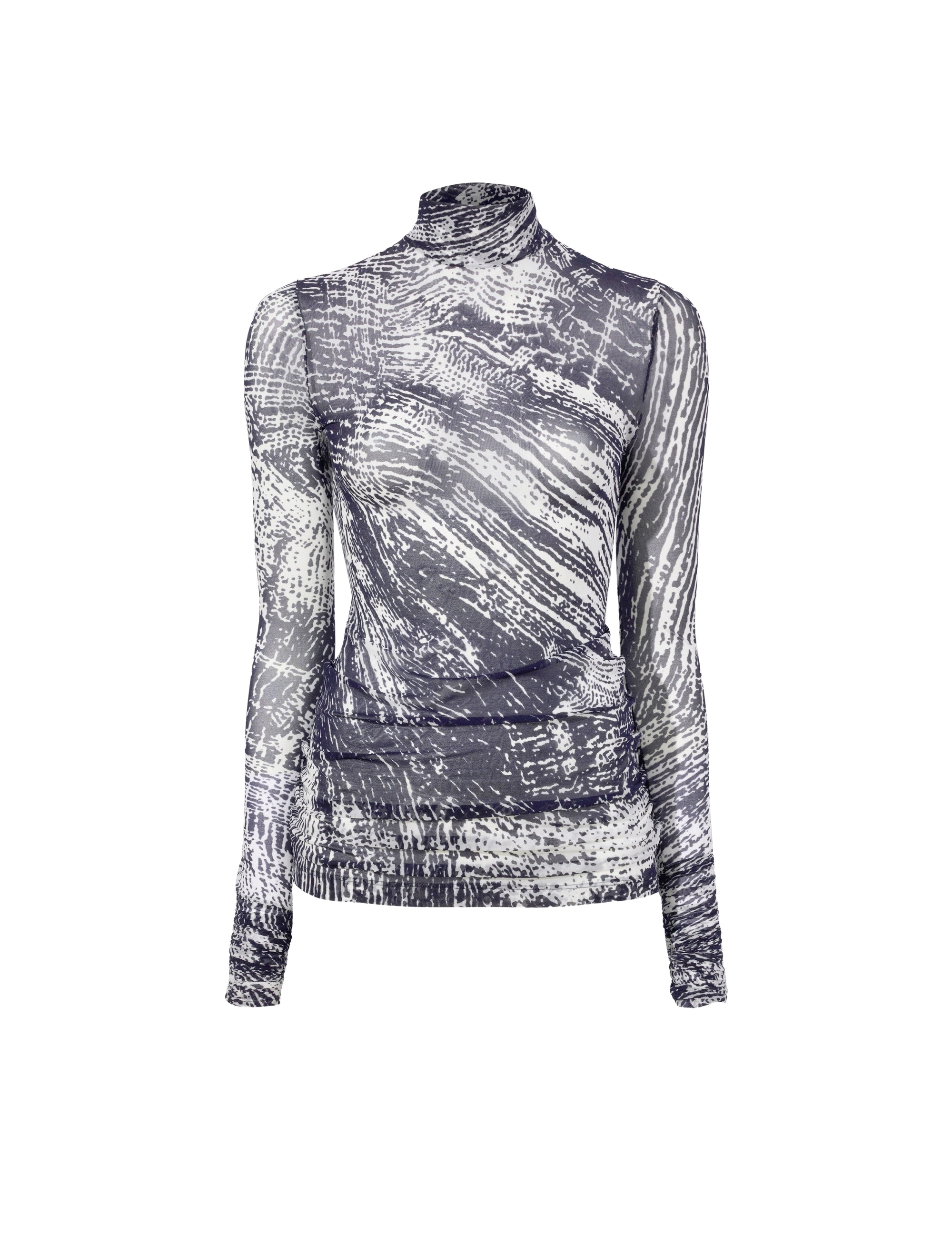 T-shirt à manches longues imprimé en tulle - Concrete