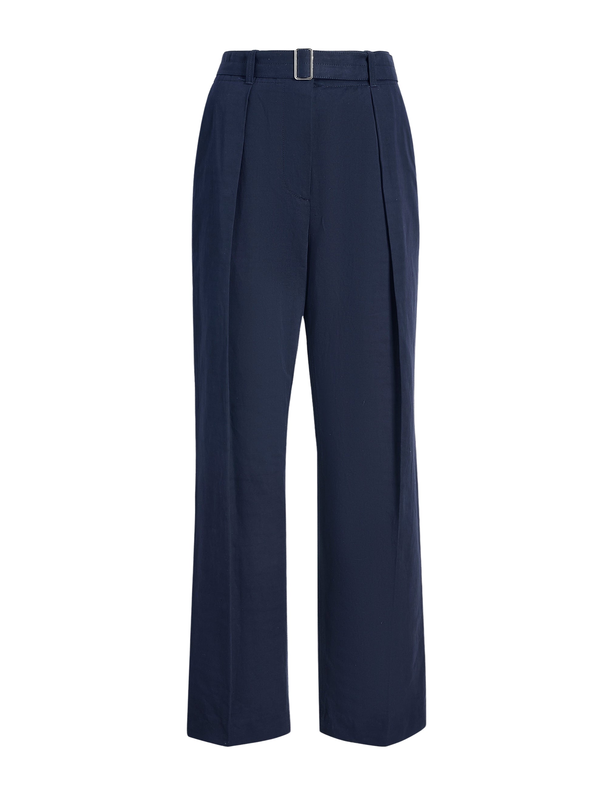 Belted Vera trousers with darts - Navy