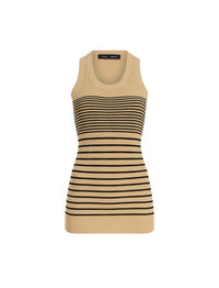 Débardeur Roberts à rayures en maille - Khaki Multicolor