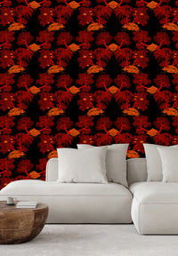 Rouleau Jardin d'Asie - Noir & Rouge