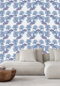 Rouleau Jardin d'Asie - Blanc & Bleu