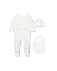 Ensemble pyjama bonnet en coton - Off White