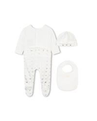 Ensemble pyjama bonnet en coton - Off White
