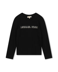 Long-sleeved cotton T-shirt - Black